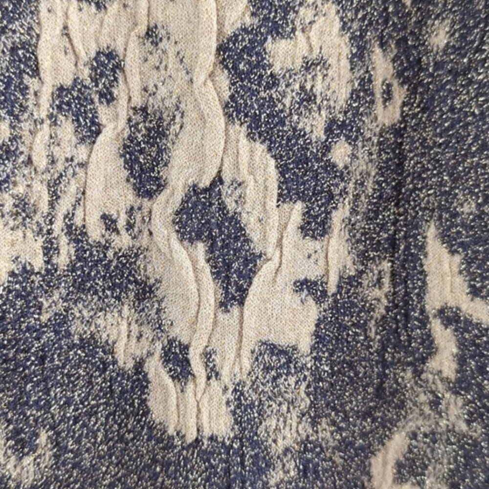 NWT Zara jacquard knit sweater jacket - gold grey gunmetal metallic lurex thread - Picture 2 of 3